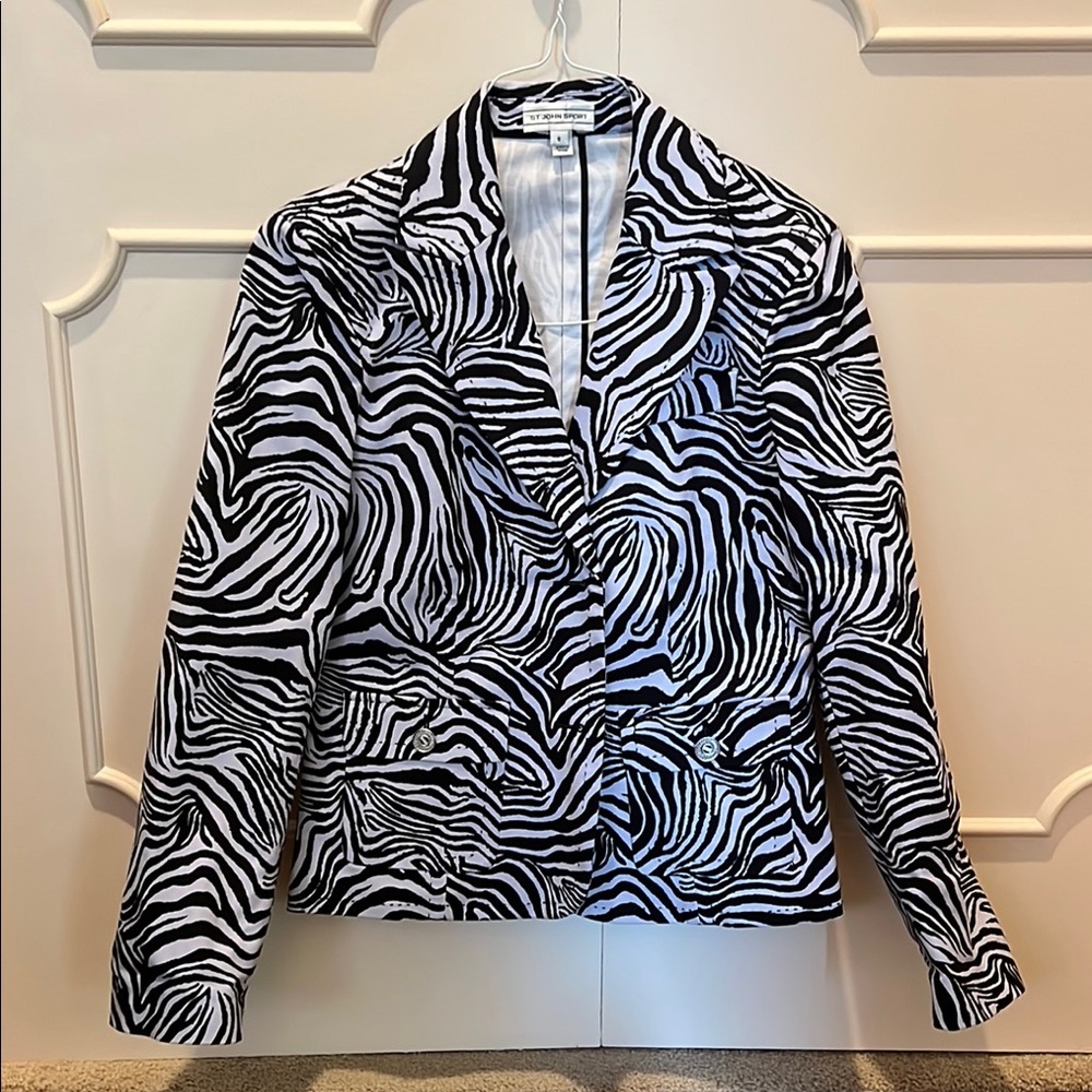 St. John Sport NWOT Chic Zebra Pattern Blazer